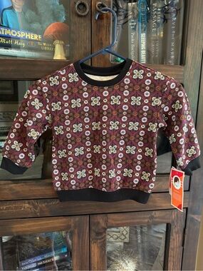 Target Kids Floral Geometric Sweatshirt - Burgundy, Black, White